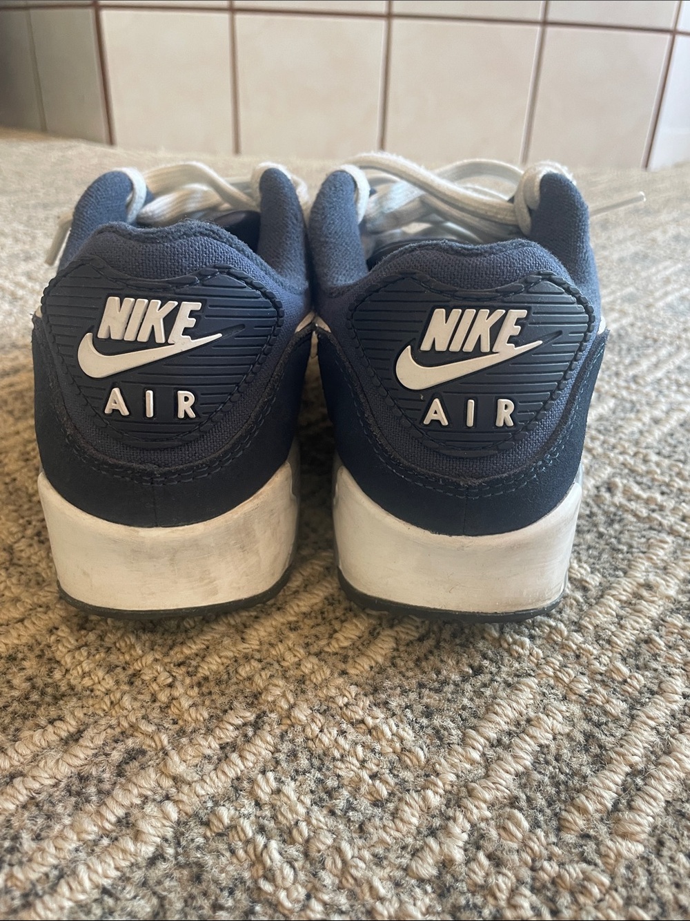 Nike Navy and White Women's Athletic Sneakers - Picture 4 of 10
